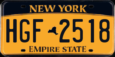 NY license plate HGF2518
