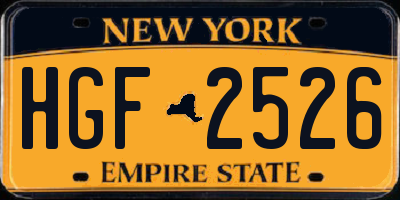 NY license plate HGF2526