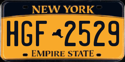 NY license plate HGF2529