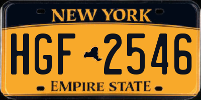 NY license plate HGF2546
