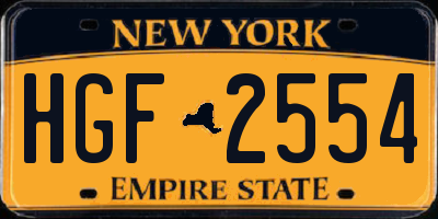NY license plate HGF2554