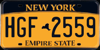 NY license plate HGF2559