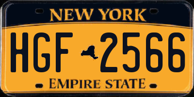 NY license plate HGF2566