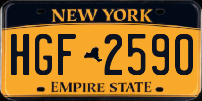 NY license plate HGF2590