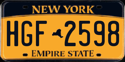NY license plate HGF2598