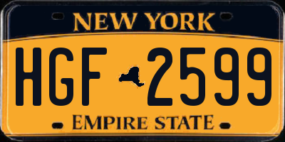 NY license plate HGF2599