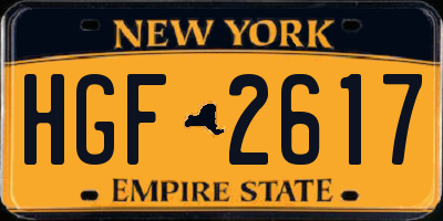 NY license plate HGF2617