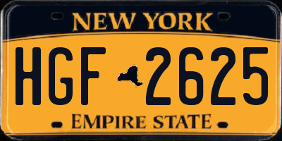 NY license plate HGF2625