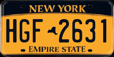 NY license plate HGF2631