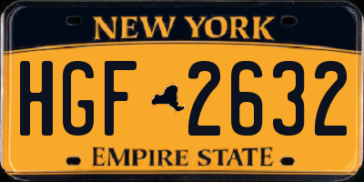 NY license plate HGF2632