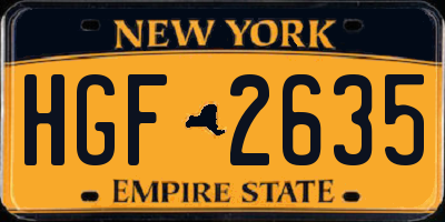 NY license plate HGF2635