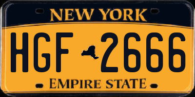 NY license plate HGF2666