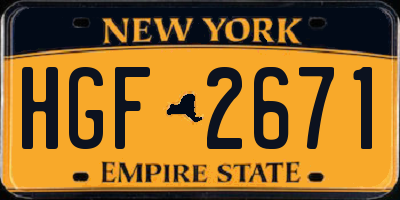 NY license plate HGF2671