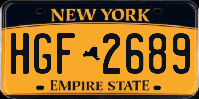 NY license plate HGF2689