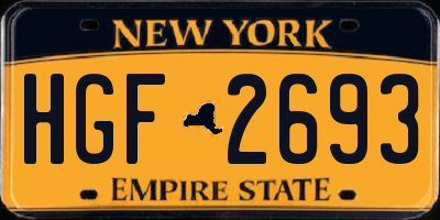 NY license plate HGF2693