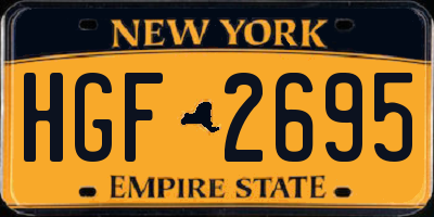 NY license plate HGF2695