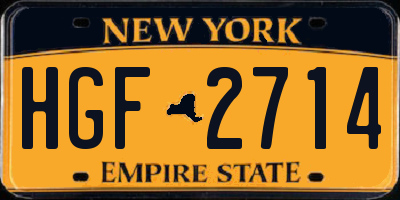 NY license plate HGF2714
