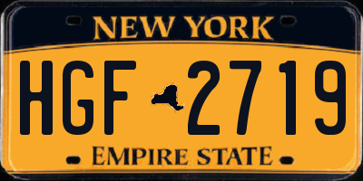 NY license plate HGF2719