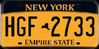 NY license plate HGF2733