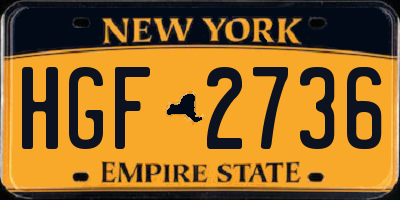 NY license plate HGF2736