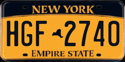 NY license plate HGF2740