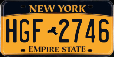 NY license plate HGF2746