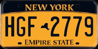 NY license plate HGF2779