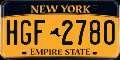 NY license plate HGF2780