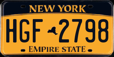 NY license plate HGF2798