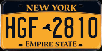 NY license plate HGF2810