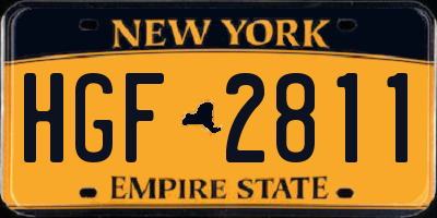 NY license plate HGF2811
