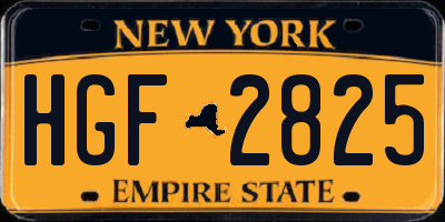 NY license plate HGF2825