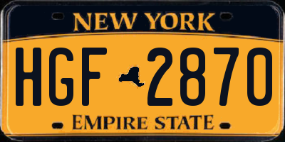 NY license plate HGF2870