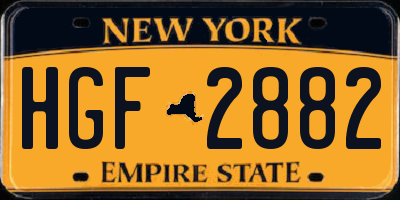 NY license plate HGF2882