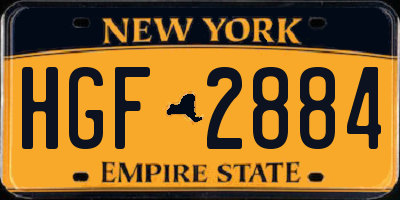 NY license plate HGF2884