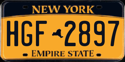 NY license plate HGF2897