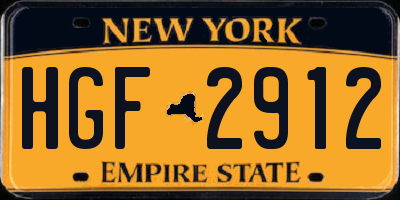 NY license plate HGF2912