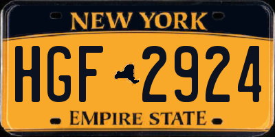 NY license plate HGF2924