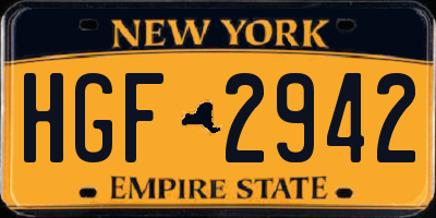NY license plate HGF2942