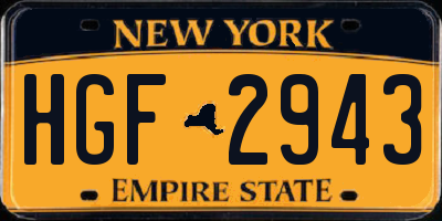 NY license plate HGF2943
