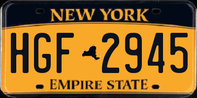 NY license plate HGF2945