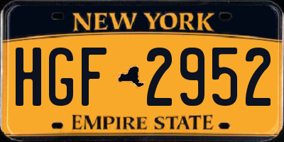 NY license plate HGF2952