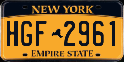 NY license plate HGF2961