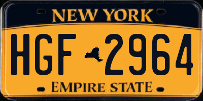 NY license plate HGF2964