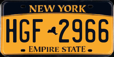 NY license plate HGF2966