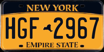 NY license plate HGF2967
