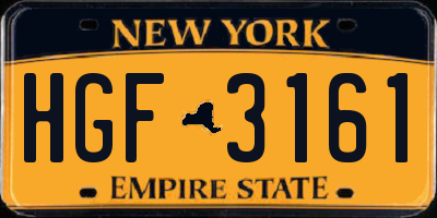 NY license plate HGF3161