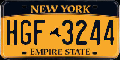 NY license plate HGF3244