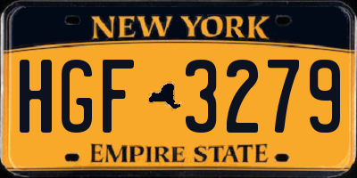 NY license plate HGF3279