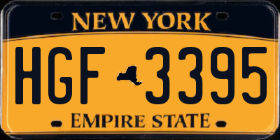 NY license plate HGF3395